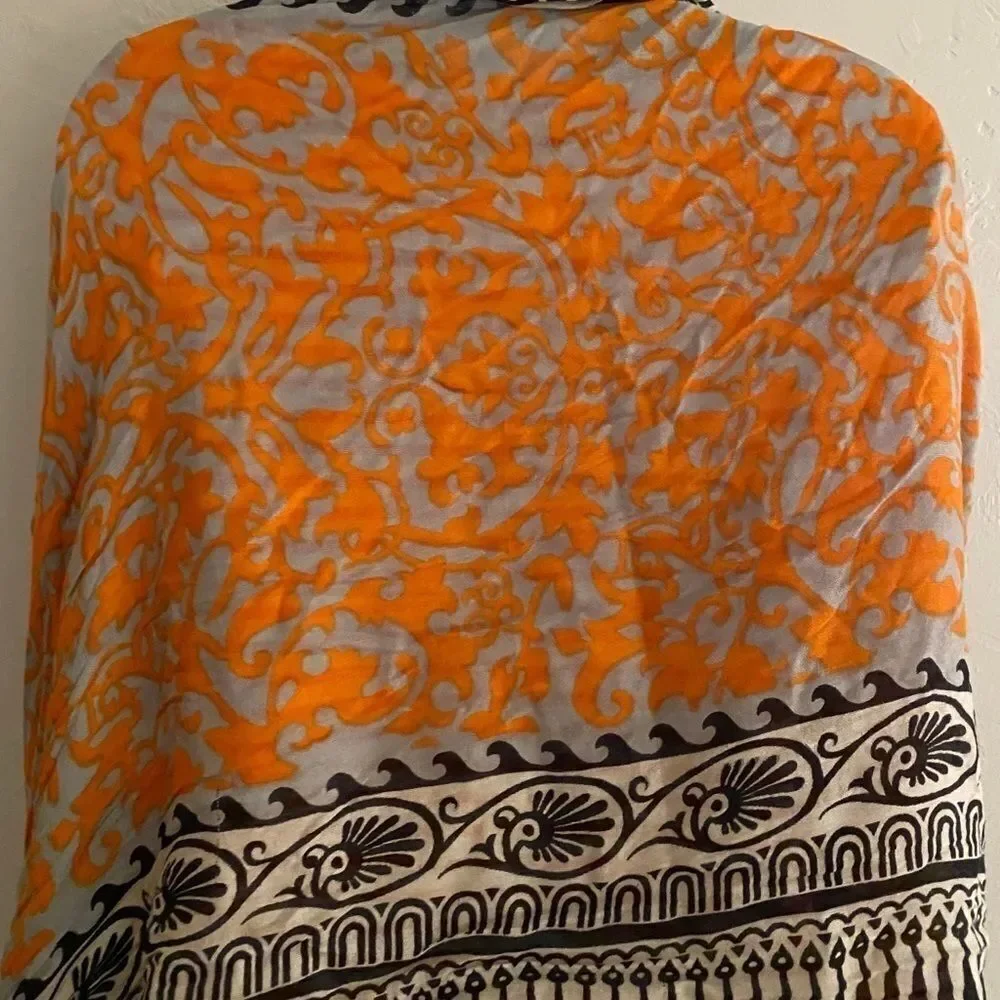 - Nordstrom Brazen Wrap Scarf - 26 x 66 gray orange